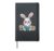 Cute Reading Bunny On Book Stack Design Hardcover Journal, Black