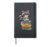 Cute Reading Raccoon on Book Stack Forest Library Bookworm Hardcover Journal, Black