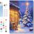 Cute Snowman Blue Scarf Toy Shop Full of Dolls Snowy Pine Tree Xmas Gifts Kids Christmas Paint by Number Wall Decor 16x20inch Framed