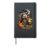 Cute Spooky Skunk Skeleton Vampire Jack O Lantern Halloween Hardcover Journal, Black