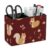 Cute Squirrel Floral Desk Organizer PU Leather Caddy Holder