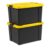 CXWSEDT 2-Pack 19 Gallon Black Plastic Storage Totes With Latching Lids, Heavy Duty Stackable Bins With Reinforced Handles, Dust Moisture Resistant Container For Garage, Basement, Tool And Seasonal