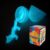 Cybermaker 12in 3D Printed Dragon Egg, Articulated Toy (Luminous Blue)