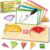 D-FantiX Wooden Fruit Fraction Manipulatives, Wood Fraction Tiles & Fraction Circles Set, Montessori Fractions Learning Kit for Kids, Math Manipulatives for Elementary School