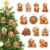 D24TIME Highland Cow Christmas Ornament – 12PCS Vintage Wooden Decor
