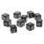 D6 Dice 10 Piece Set, 16mm Black Acrylic Numerals