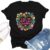 Dabon Women’s Teacher Shirt Teaching Life T-Shirt Teacher Floral Big Heart Tee Tops Black