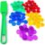 Dacefloy Bingo Chips Set-Magnetic Wand & 100 Counting Chips-Mixed Colors Transparent Plastic Markers for Family School Game
