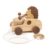 DadCarved Hedgehog Pull Toy | Montessori Wooden Pull-Along Walking Toy with Wooden Grip Ring | Natural Drumming Sound for Kid Toddlers