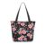Daily Carry Bag Pink And Blue Floral Pattern On Black Background Errand Bag