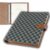 DAILY RITMO Letter Checkered PU Leather 1 inch Round 3 Ring Binder with 8.5 x 11 Inch Loose Leaf Note Paper | Black Checkered Large Cute Professional Recipe Binder for Women