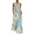 Daisy Floral Womens Sleeveless Maxi Dress Ankle Length Long Summer Dresses Casual Flowy A Line Dress Notch Neck Vacation Resort Wear Stretch,Large