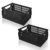Daixers 2 Pack Mini Foldable Small Plastic Baskets for Organizing and Storage，Collapsible Storage Crates,Mini Bins for Home Kitchen Bedroom Bathroom Office (Black, Extra Large 16x11x6)