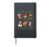 Dancing Santa Elf Gnome Snowman Gingerbread Penguin Holiday Hardcover Journal, Black