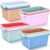 Dandat 16 Pcs Cubby Bins for Classroom Plastic Book Bins,Pastel Color
