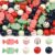 DanLingJewelry 100Pcs Christmas Candy Wood Beads for Holiday Craft Decor