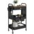 danpinera 3-Tier Rolling Cart, Metal Rolling Storage Cart with Wooden Table Top & DIY Pegboards, Storage Cart with Wheels, Hooks & Hanging Cups, Storage Organizer Cart Craft Art Cart, Black
