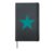 Dark Cyan Star on Multiple Colors Hardcover Journal, Black