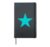 Dark Turquoise Star on Multiple Colors Hardcover Journal, Black