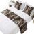 Dark Wood Planks Beds Runner and 2 Matching Pillow Covers Rustic Distressing Brown Timber Grain Vintage Bed Runner Set, Throw Cushion Cover Bedding Scarves for Guesthouse, Hotel Decor 94 x 20 inch