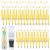 DASTTUIS 150 Pieces DIY Beadable Pens Kit – 50 Fall Plastic Beadable Pens Bulk, Refills & Pen Bags Included – Beaded Pens Black Ink Ballpoint Cute Pens for Students Teacher（Yellow+Golden）