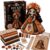 Day of the Dead Patchwork Doll DIY Kit, Halloween Sugar Skull Sewing Craft Kits, Patchwork Skeleton Witch Girl DIY Kit, Fall Home Decor Handmade Gift for Craft Lovers and Doll Collectors, Orange