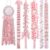 D DODOU Homecoming Mum Supplies Set Ribbon Braid (Pink with White)