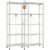 DEANIC 5 Tier Foldable Storage Shelves with Wheels, Large Capacity Shelving Unit, Freestanding Metal Wire Shelf Rack, No Assembly Organizer Rack for Garage Kitchen, Basement, Pantry Gray,2 Pack