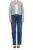 DEAR JOHN Kit Quilted Jacket For Women Snap Front Long Sleeve Floral Print Stretch Denim – Sea Glass Garden – Size Small