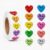 DeBiao 1000PCS Smiling Glitter Heart Shape Stickers, 1inch, 10 Colored Sparkly Foil Happy Stickers, Rewarding Student Behaviour, School Classroom Teacher