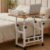DecExpert Electric Standing Desk, 48 x 24, Natural Wood, White Frame