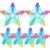 DECHOUS 6pcs Five Point Star Fluorescent Highlighter Pens Pp Colorful