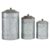 Deco 79 Metal Decorative Jars, Set of 3, 12″, 9″, 8″H, Galvanized Gray