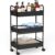 Deco Brothers 3 Tier Metal Rolling Storage Utility Cart with Wheels, Black