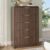 Decofy Fluted 5 Drawers Dresser, 48″ Tall Modern Chest of Drawers with Round Edge & Metal Handle, Wood Drawer Organizer for Living Room, Bedroom, Entryway, Hallway (Walnut)