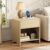 Decofy Nightstand with Charging Station & Storage, Light Oak