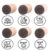 DECORA 6pcs Round Wood Rubber Stamp for School Teachers English Toy Stamp Au116s1p1us1