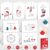 Decorably 16 Pack 5x7in Minimalist Pack of Assorted Christmas Cards