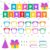 Decorably 89 Pcs Cutouts Confetti Happy Birthday Bulletin Board Decorations Set with Borders – Gloss-Laminated Cardstock, Easy-to-Write-on & Erase, for Classroom, School Hallways, Education Centers
