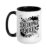 Decoupage Queen Paper Collage Creative Woman Pride Artist Ceramic Mug, Black/White, 15oz