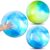 Deekin 2 Pcs 18 Inch Marbleized Bouncy Balls Large Inflatable Rubber Sensory Ball for Playground Outdoor (Blue and Green)