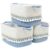 Degeyoyo 2 Pack Storage Basket, Heavy Tassel Woven Baskets for Storage, Boho Cotton Rope Storage Bin, Cube Organizer Bins, Baby Laundry Basket for Clothes, Toys, Diapers, Pets（White & Blue）