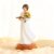 Dekismeos Teacher Figurine Resin Sculpture for Desk or Shelf Classroom and Office Decorative Keepsake,Standing Teacher with Book and Flowers
