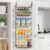 Delamu Over The Door Pantry Organizer, 5-Tier Pantry Door Organizers and Storage with Adjustable Basket, Metal Hanging Spice Rack, Seasoning Organizer, Door Organizer for Home Kitchen Bathroom, Black