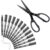 deli Black Non-Stick Scissors & Dual Tip Marker Pens Stationery Set