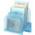 Delifox Inclined Desk File Organizer,Vertical File Folder Holder Stand Metal Rack File Sorter for Office Classroom Desktop Organization (1, Blue, 5)