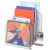 Delifox Inclined Desk File Organizer,Vertical File Folder Holder Stand Metal Rack File Sorter for Office Classroom Desktop Organization (1, Silver, 5)