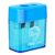 Deli Pencil Sharpener, Manual Pencil Sharpeners, Dual Holes with Lid, Random Color