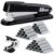 Deli Stapler Heavy Duty, 2000 Staples and Staple Remover, Black