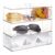 DELORIGIN 3pcs Hair Accessories Organizer Clear Acrylic Hair Tie Organizer Stackable Storage Drawer Container Caddy Box for Hair Bands Bows Hair Clips Bathroom Bedroom Vanity Countertop